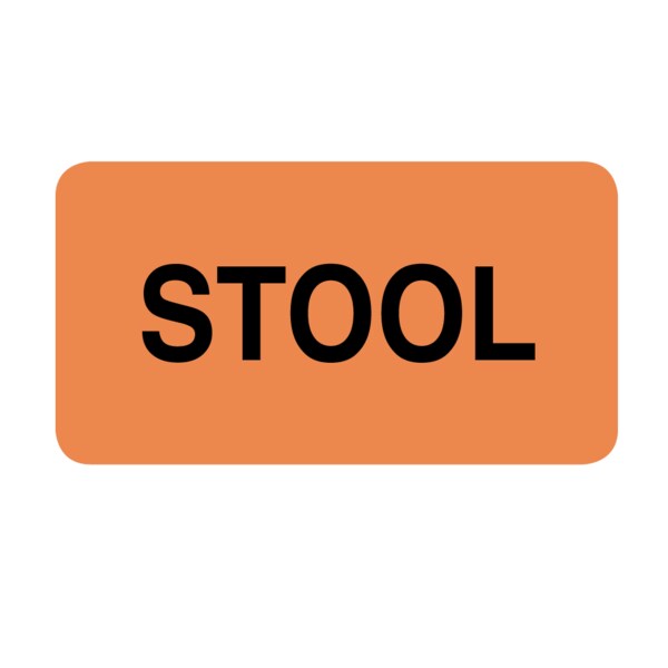 Label, Stool 7/8" x 1-5/8" Flr Orange w/Black